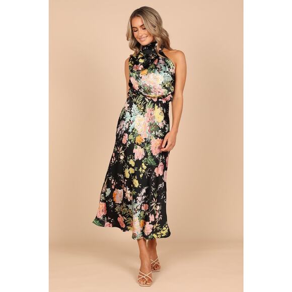 Petal and Pup Anabelle Halter Neck Midi Dress - Picture 1 of 10